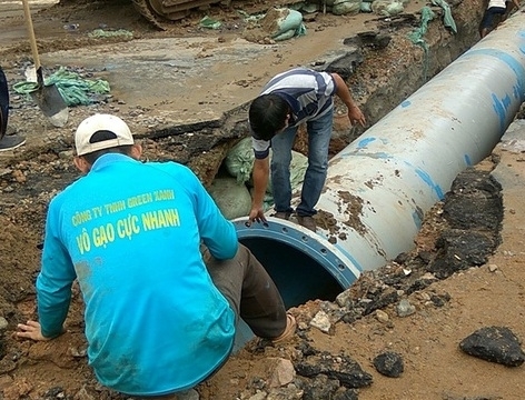 TP.HCM: Vỡ ống nước ở đường Lê Lợi